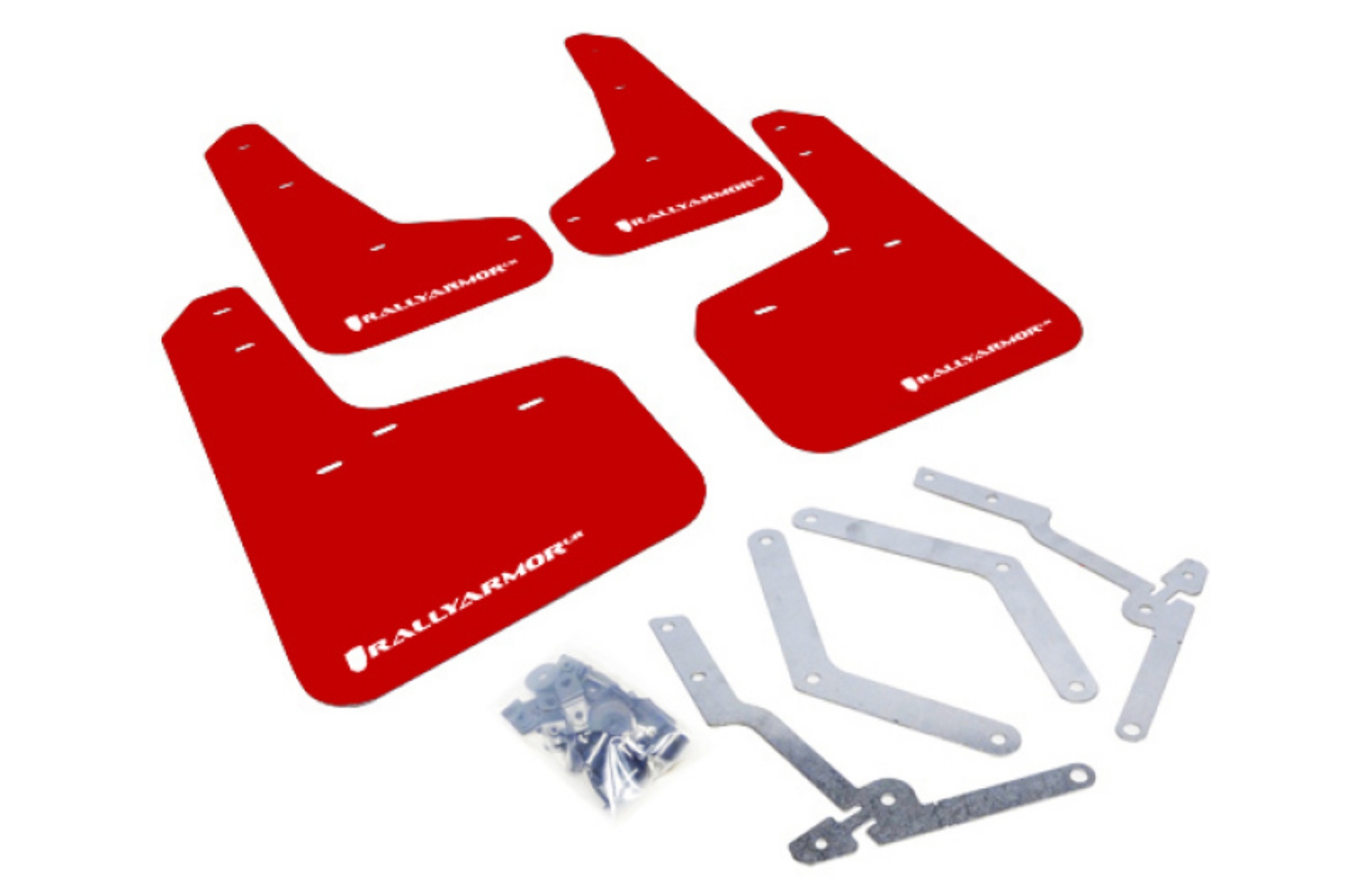 Picture of Rally Armor 12-19 Ford Focus ST - 16-19 RS Red Mud Flap w-White Logo