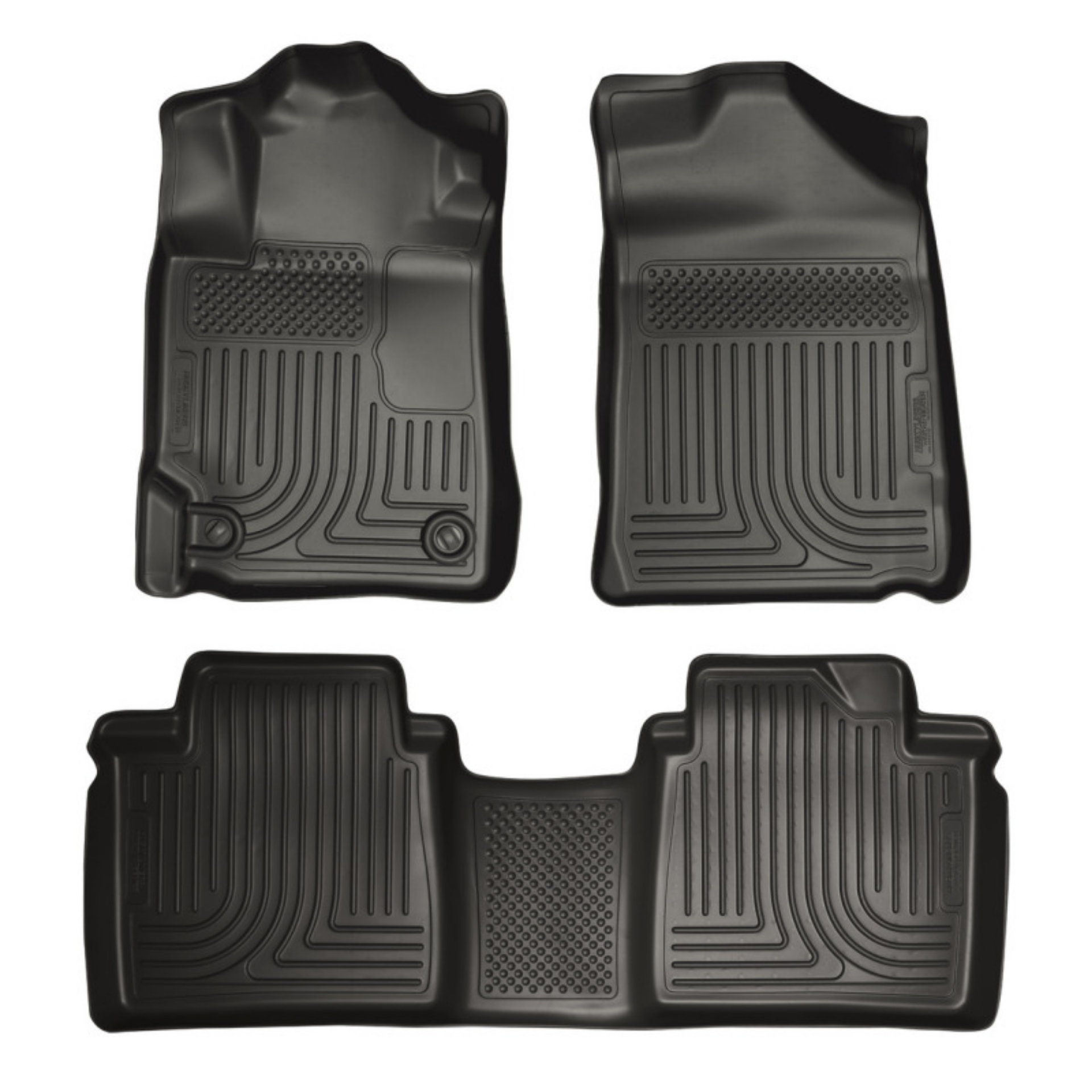Picture of Husky Liners 13-14 Toyota Avalon Electric-Gas Weatherbeater Black Front & 2nd Seat Floor Liners