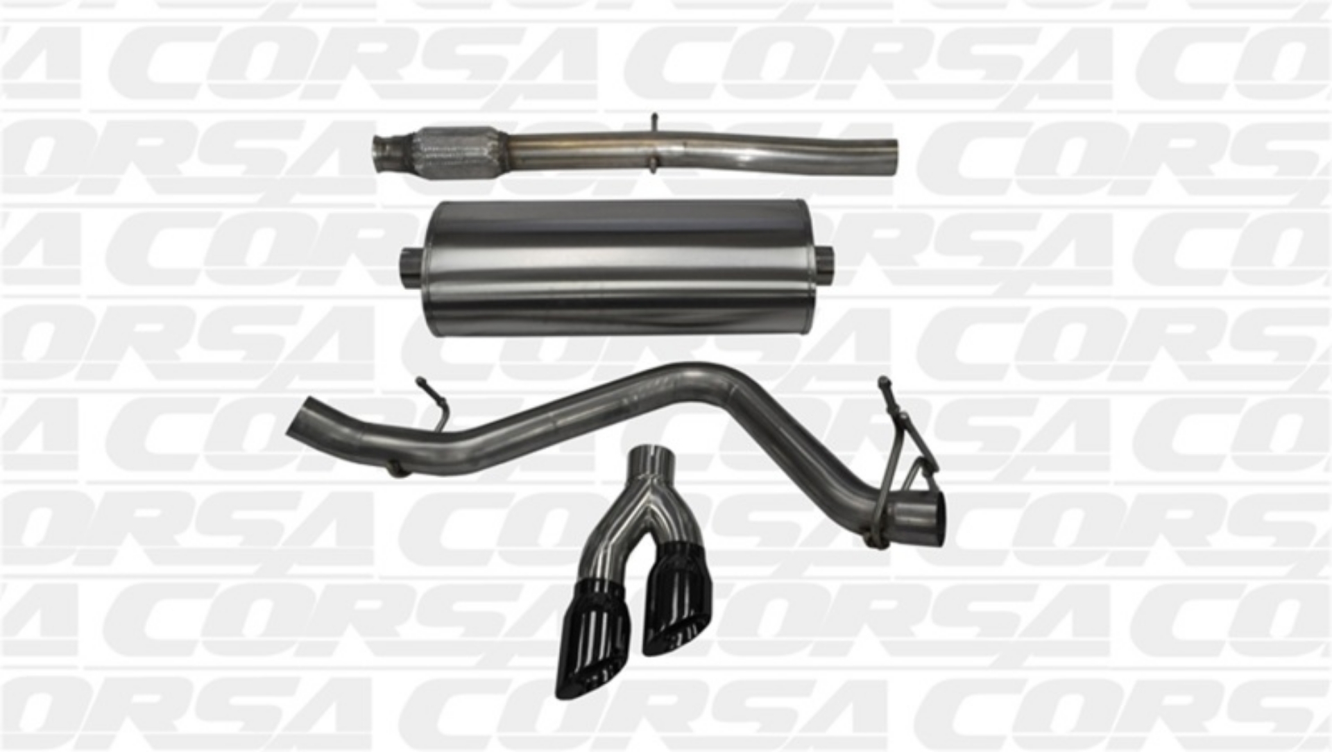Picture of Corsa 14-19 GMC Sierra-Chevy Silv 1500 Crew Cab-Short Bed 5-3L V8 Black Sport Single Side CB Exhaust