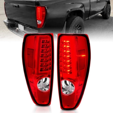 Picture of ANZO 2004-2012 Chevrolet Colorado- GMC Canyon LED Tail Lights w- Light Bar Chrome Housing Red-Clear
