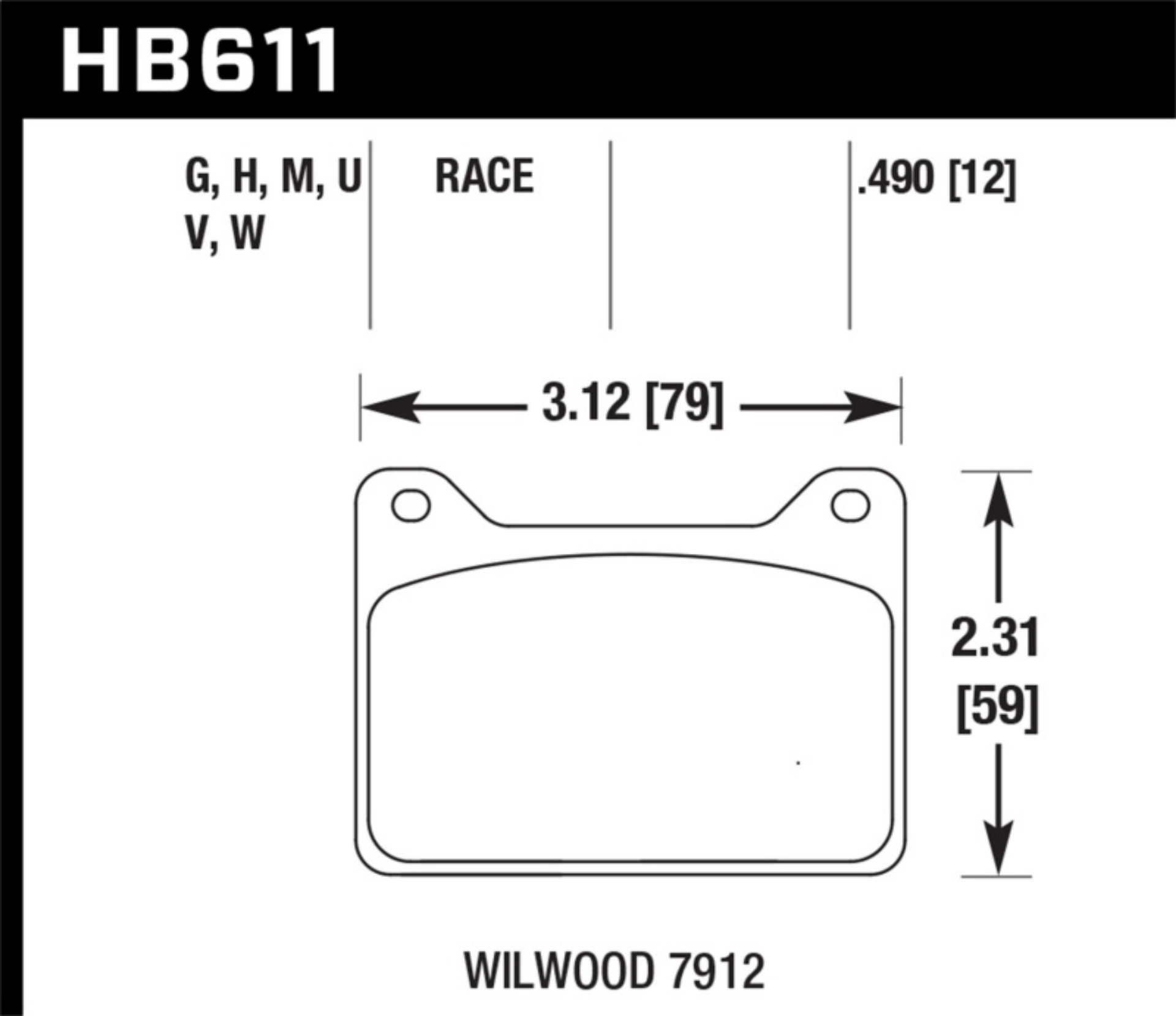 Picture of Hawk Willwood 7912 DTC-70 Race Brake Pads