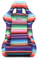 Picture of NRG FRP Bucket Seat PRISMA Serepi Edition W- Red Pearlized Back Mexi-Cali Blanket Print - Large