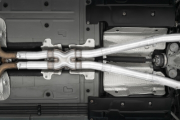 Picture of MBRP 15-16 Dodge Challenger 5-7L HEMI SS 3in Quad Split Rear Exit w- Carbon Fiber Tips - T304