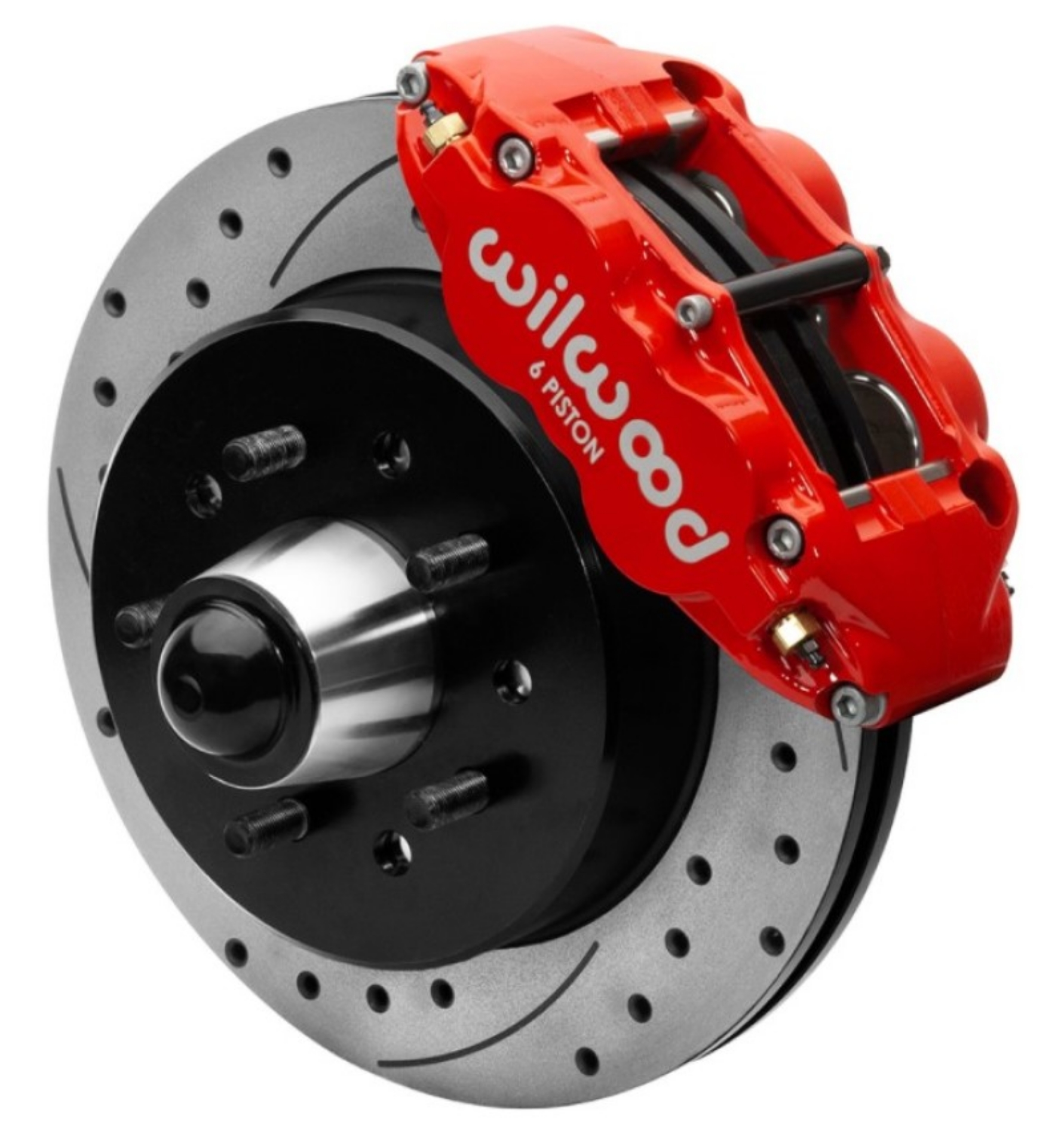 Picture of Wilwood 63-87 Chevy C10 Narrow Superlite 6R Front Brake Kit Drilled & Slotted 12-19in Rotors - Red