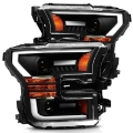 Picture of AlphaRex 15-17 Ford F-150 LUXX LED Projector Headlights Plank Style Black w-Activ Light-DRL