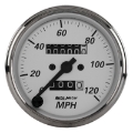 Picture of Autometer 3-1-8in Silver Bezel-White Face 120mph Mechanical In-Dash Tacho-Speedometer w- Trip Gauge