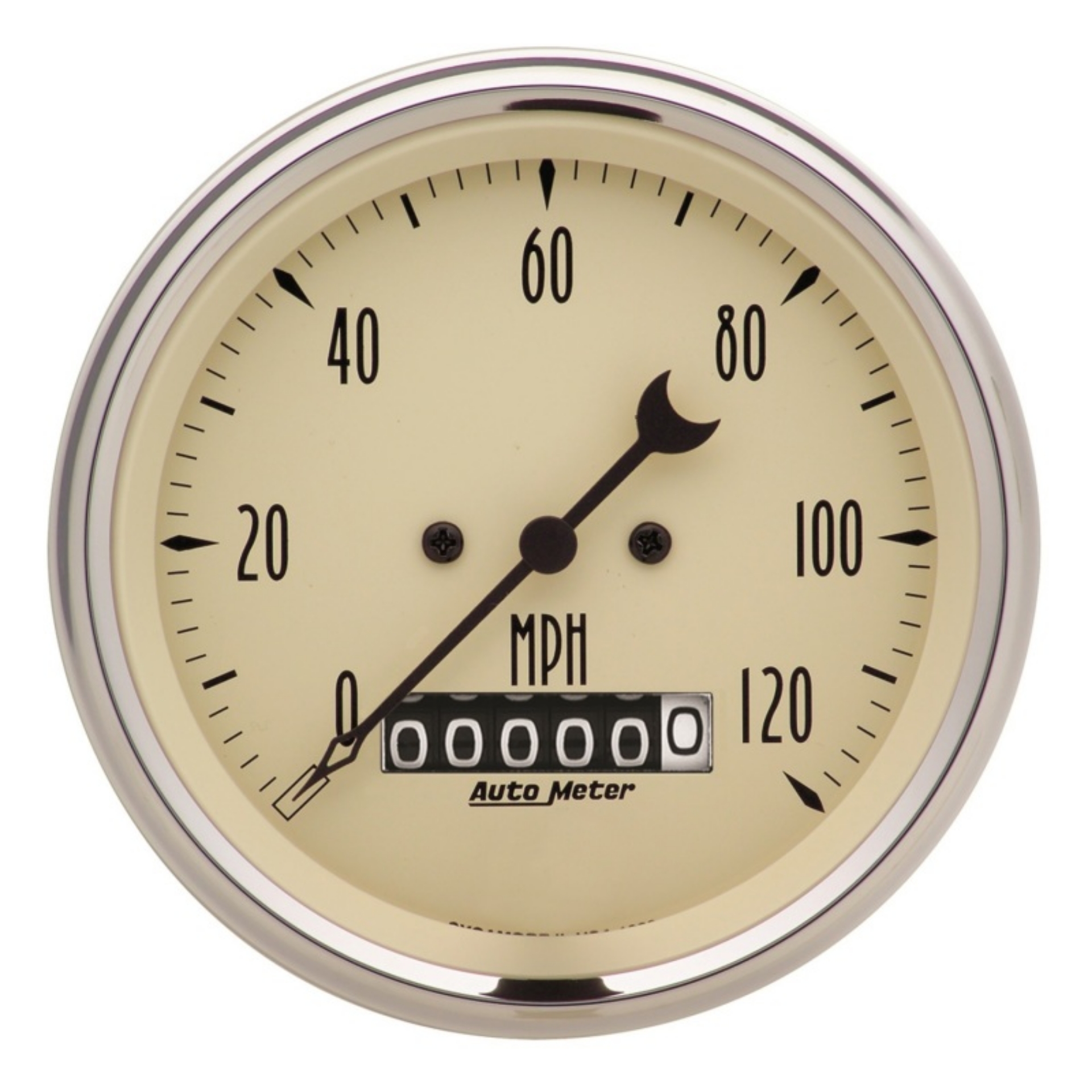 Picture of Autometer 3-3-8in 120mph Antique Beige Elec- Programmable Speedometer w- Wheel Odometer