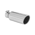 Picture of MBRP Universal Tip 4in OD 2-5in Inlet 12in Length Angled Cut Rolled End Clampless No-Weld T304