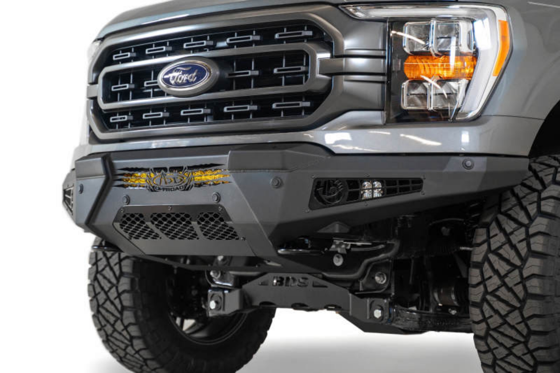 Picture of Addictive Desert Designs 2021 Ford F-150 HoneyBadger Front Bumper w- Top Hoop