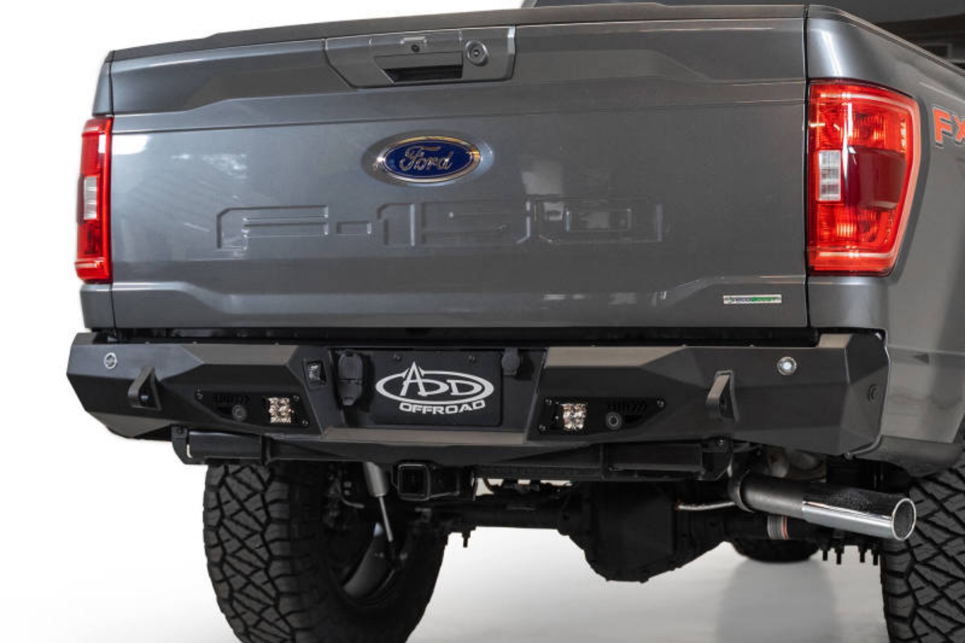Picture of Addictive Desert Designs 2021 Ford F-150 Stealth Fighter Rear Bumper w- Back up Sensors