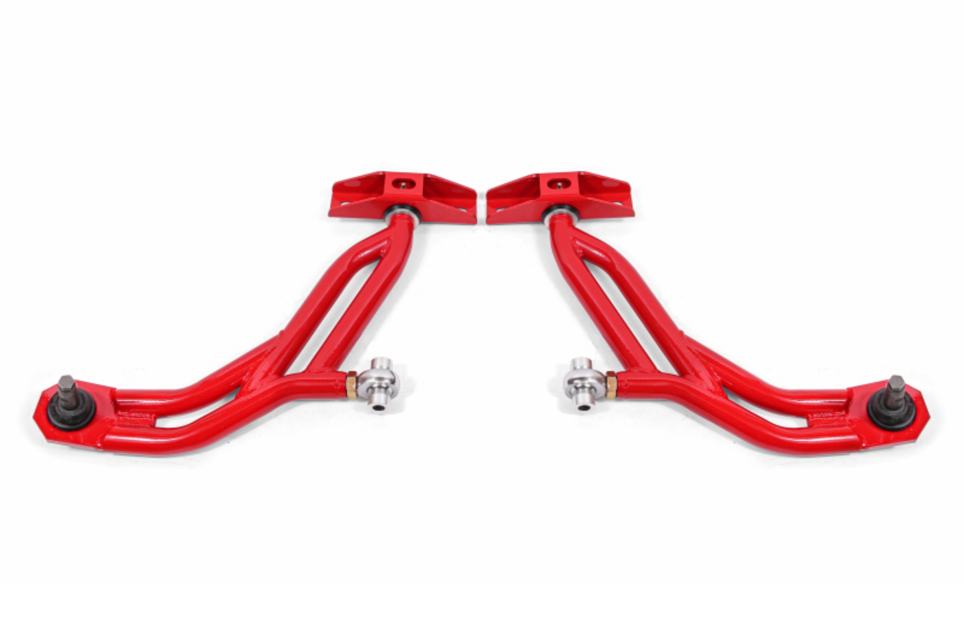 Picture of BMR 10-14 Ford Mustang Adj- Lower A-Arms w- Delrin-Rod End - 19mm Tall Ball Joint - Red