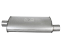 Picture of aFe Scorpion Replacement Alum Steel Muffler Double Layer 2-1-2in In-Out Center-Offset 18inL x9inW