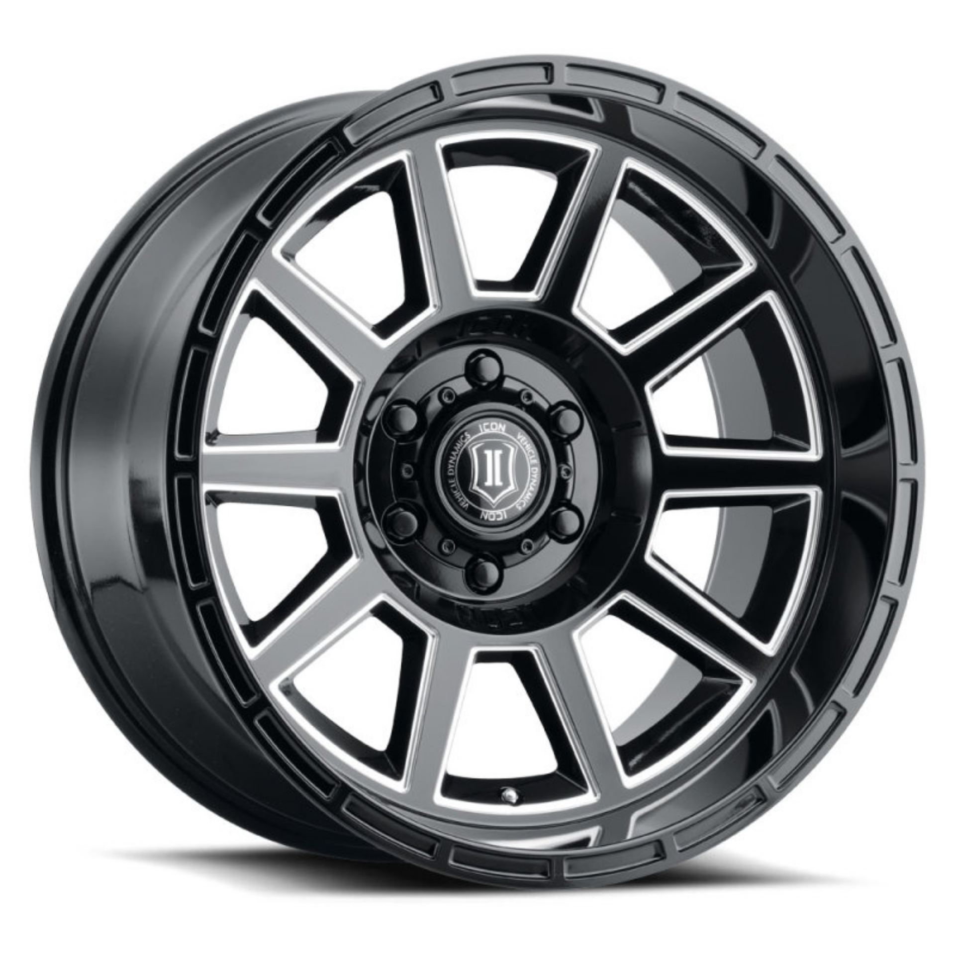 Picture of ICON Recoil 20x10 6x135 -24mm Offset 4-5in BS Gloss Black Milled Spokes Wheel