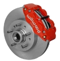 Picture of Wilwood Narrow Superlite 6R Front Brake Kit 11-86in Red 64-70 GM C10 w- Factory Drum Spindles