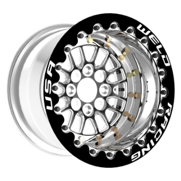 Picture of Weld Tuner Import Drag 13x10 - 4x100mm BP - 4-5in- BS Black Wheel CTR - Double Beadlock M-T Blk