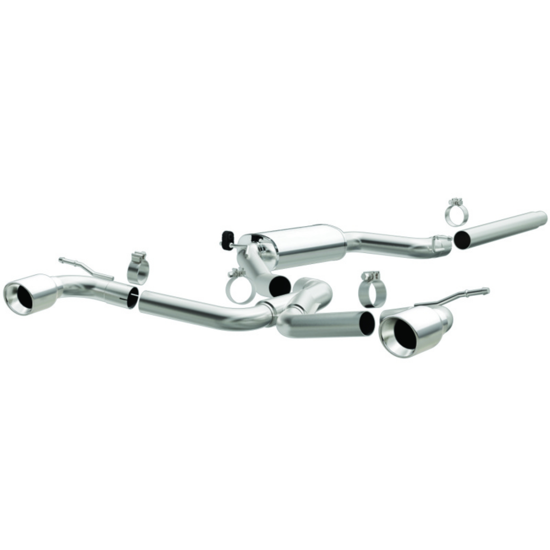 Picture of MagnaFlow SYS C-B Dual Split Rear Exit 4in Polished Tips 2015 VW GTI 2-0L Turbo