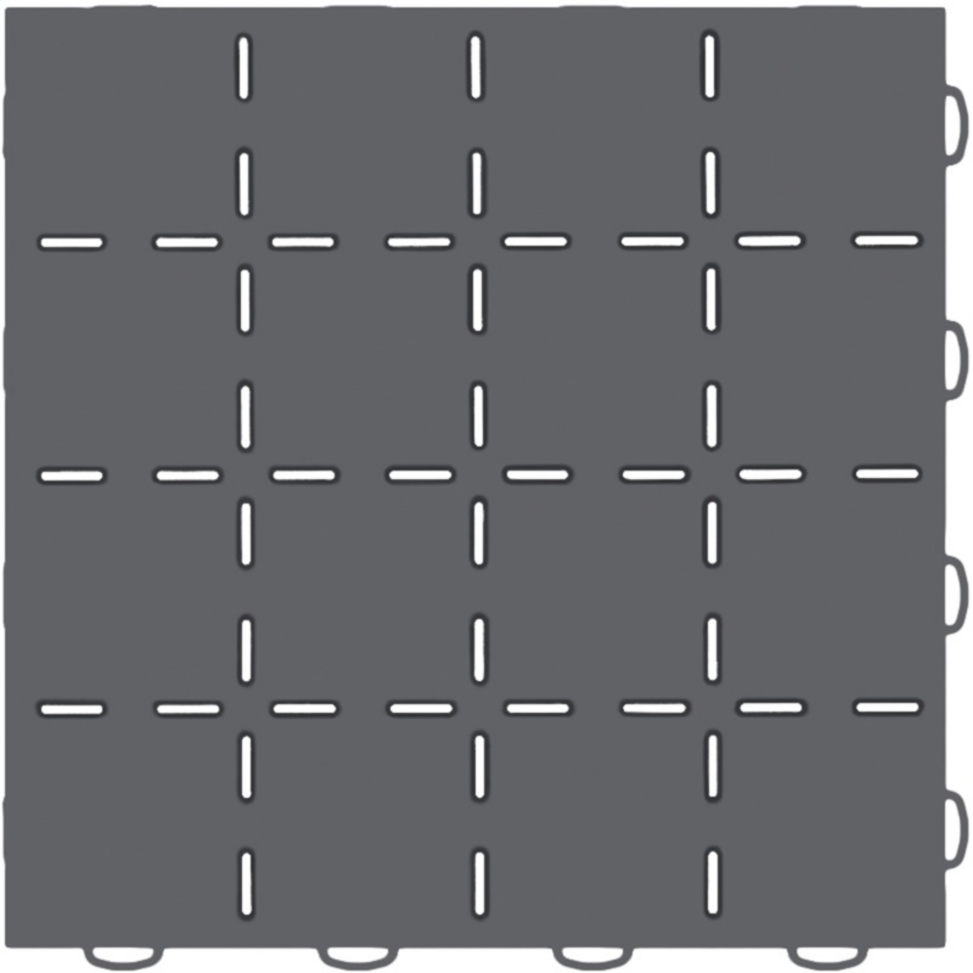 Picture of WeatherTech TechFloor 12in x 12in Solid Floor Tile w- Raised Squares - Dark Grey