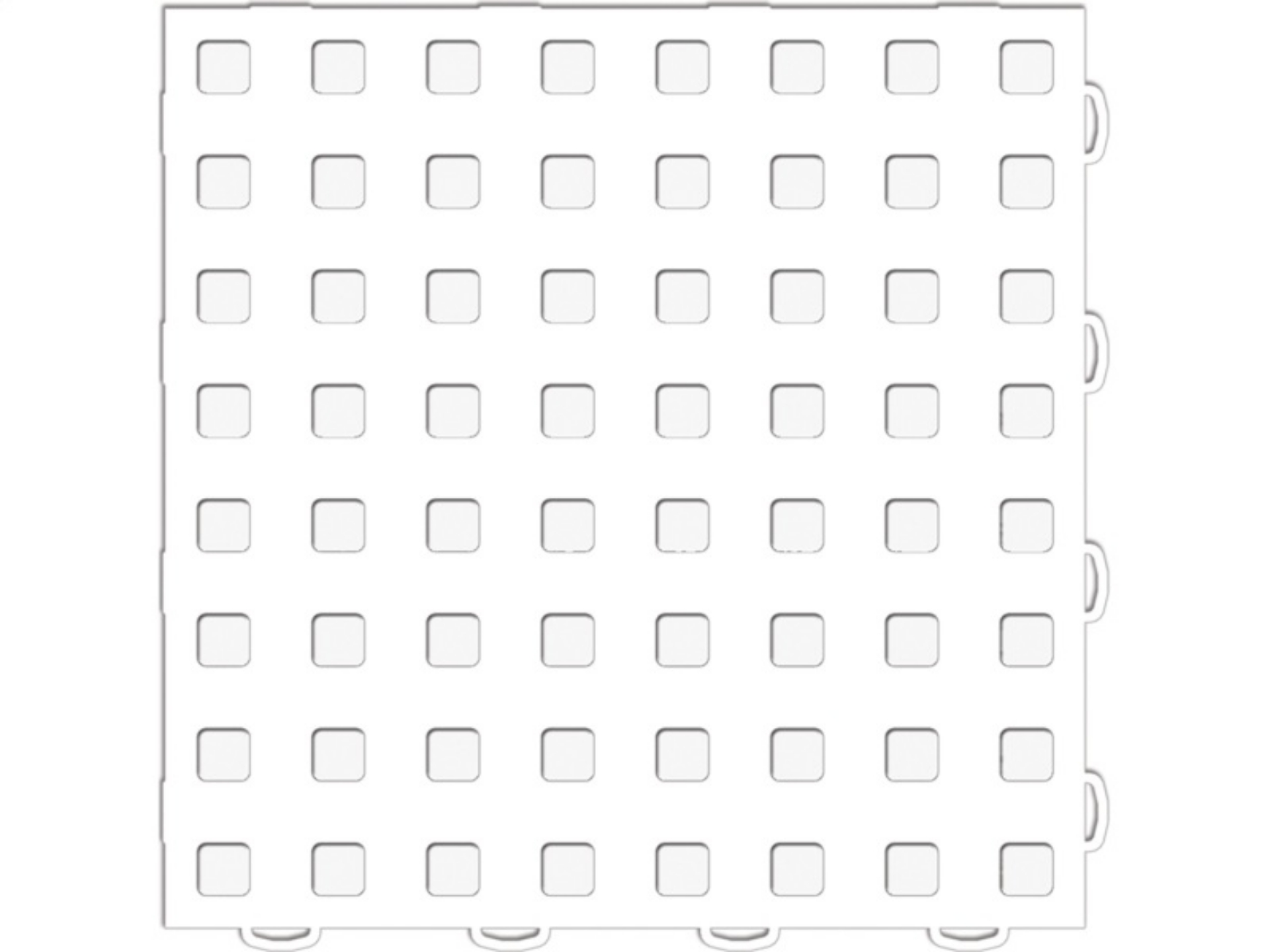 Picture of WeatherTech TechFloor 12in x 12in Solid Floor Tile w- Raised Squares - White