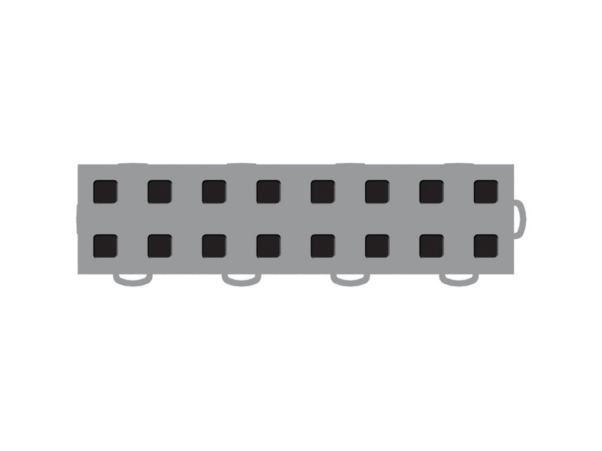 Picture of WeatherTech TechFloor - 3in X 12in TilesRight Loop - Grey-Black **Order in Qtys of 10