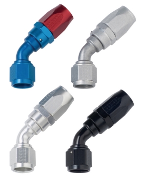 Picture of Fragola -16AN x 45 Degree Power Flow Hose End - Blue-Red