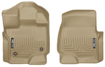 Picture of Husky Liners 15-23 Ford F-150 Super-Super Crew Cab WeatherBeater Tan Front Floor Liners