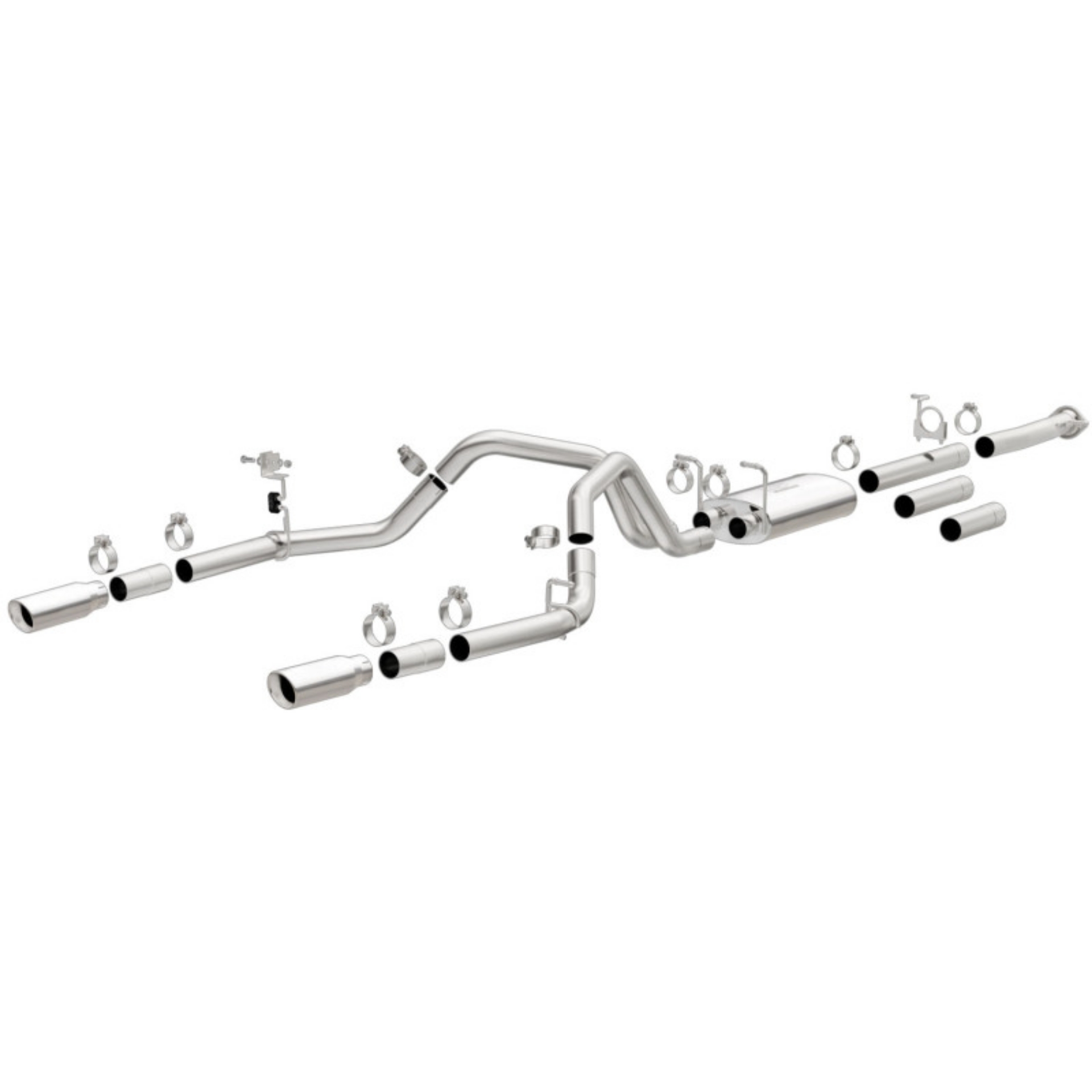 Picture of MagnaFlow Stainless Cat-Back Exhaust 2015 Chevy Silverado 2500HD 6-0L Dual Split Rear Exit 4in