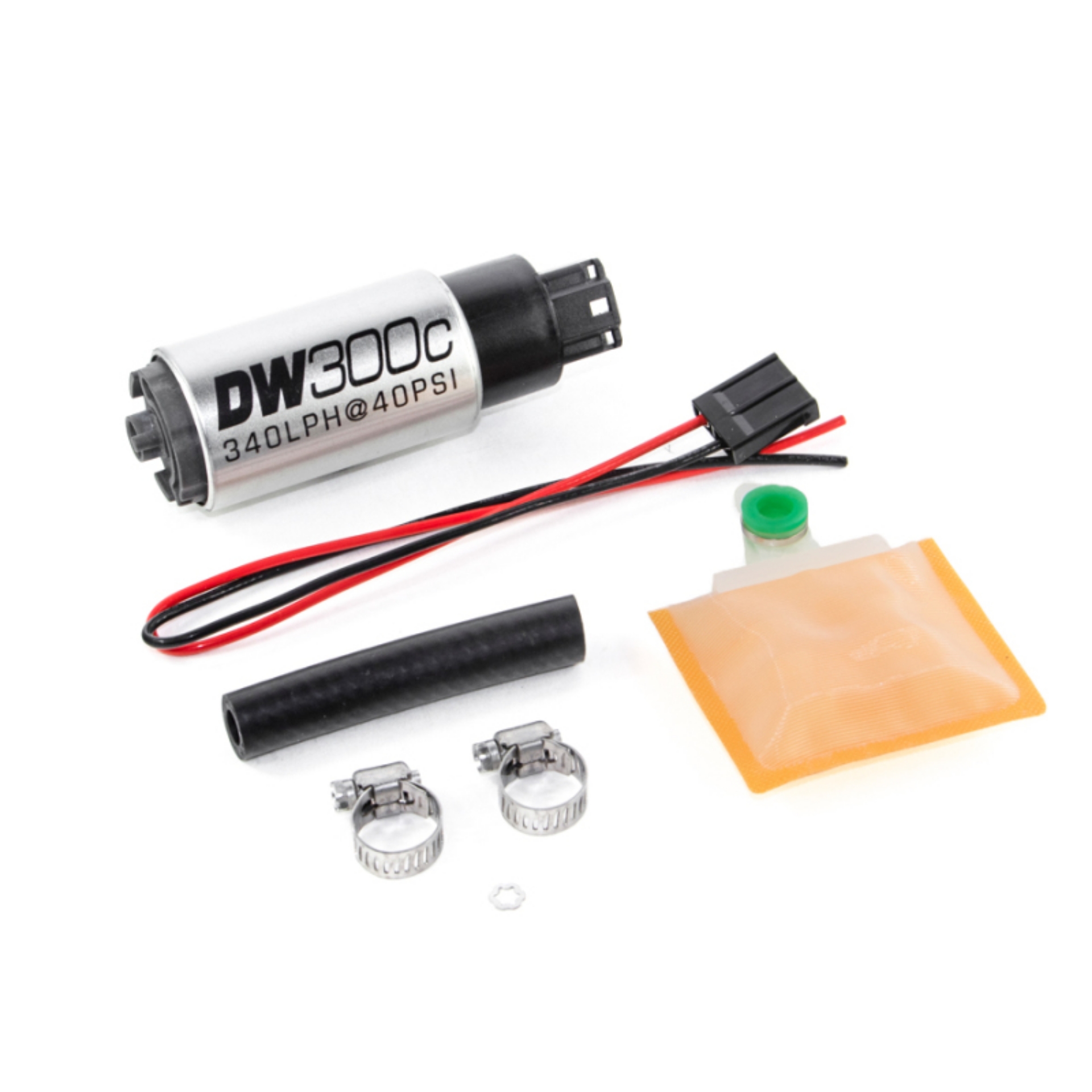 Picture of DeatschWerks 340lph DW300C Compact Fuel Pump w- Universal Install Kit w-o Mounting Clips