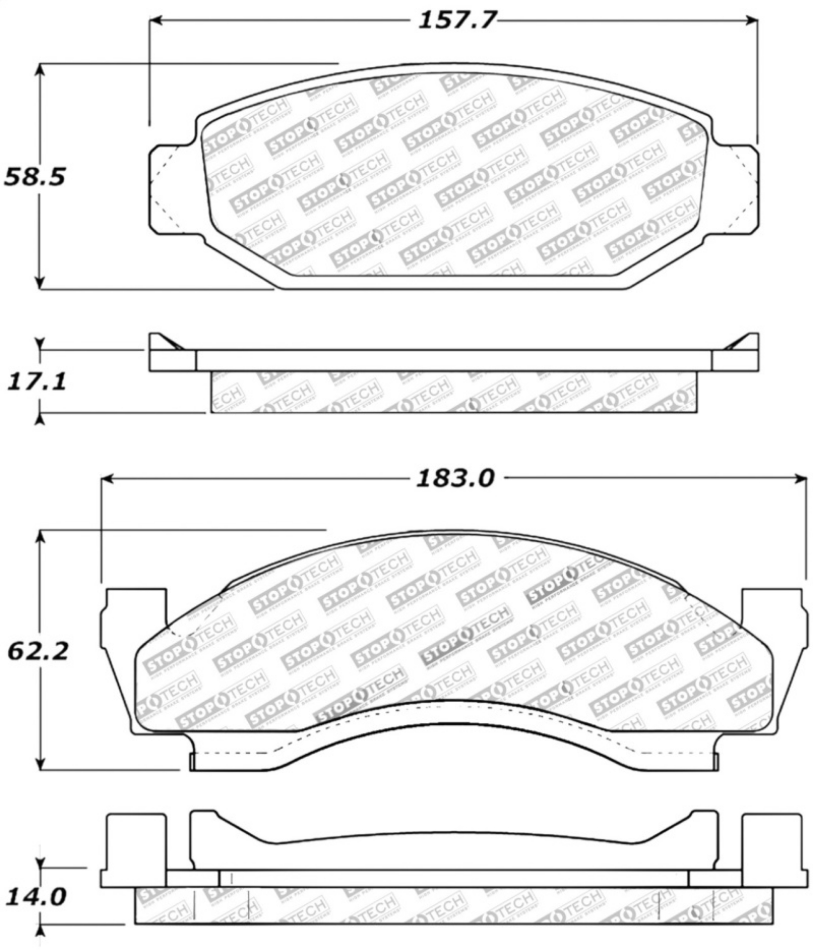 Picture of StopTech Performance 72-74 Ford Gran Torino - Ranchero - Thunderbird Front Brake Pads