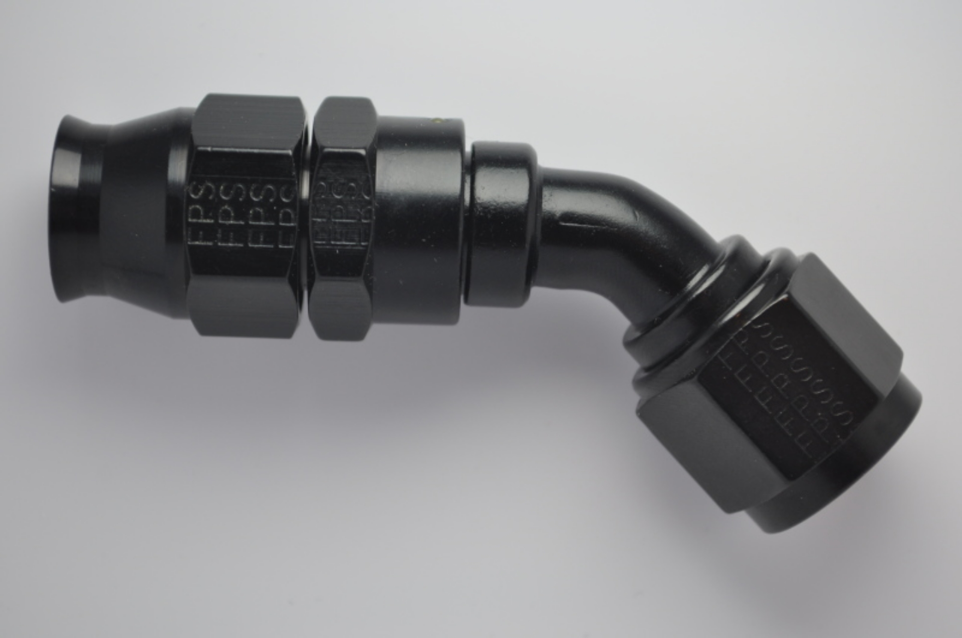 Picture of Fragola -10AN Real Street x 45 Degree Hose End Black For PTFE Hose