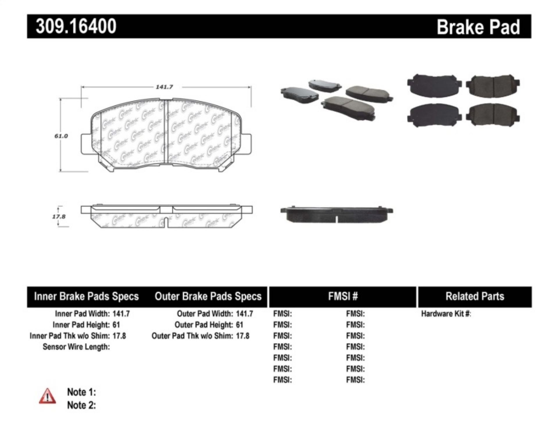 Picture of StopTech Performance Front Brake Pads 13-14 Dodge Dart-Jeep Cherokee
