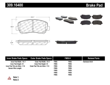 Picture of StopTech Performance Front Brake Pads 13-14 Dodge Dart-Jeep Cherokee