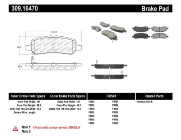 Picture of StopTech Performance Rear Brake Pads 13-14 Dodge Dart-Jeep Cherokee
