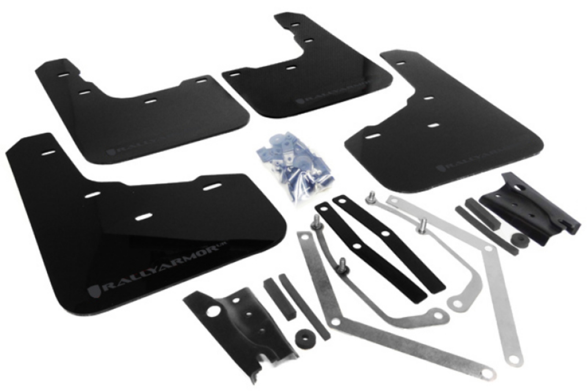 Picture of Rally Armor 13-19 Ford Fiesta ST Black UR Mud Flap w-Blue Logo