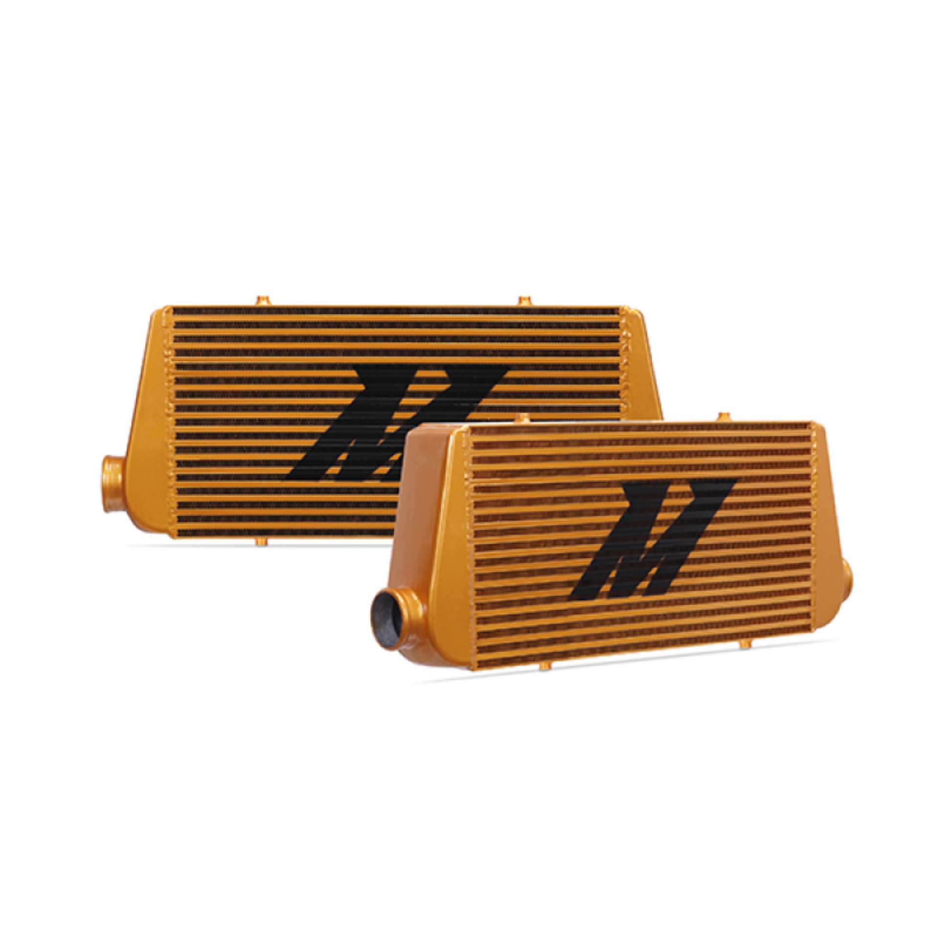 Picture of Mishimoto Universal Gold R Line Intercooler Overall Size: 31x12x4 Core Size: 24x12x4 Inlet - Outlet