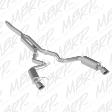 Picture of MBRP 15-18 Ford Mustang EcoBoost 2-3L T409 3in Cat Back Dual Split Rear Exit Race Version