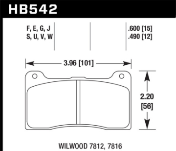 Picture of Hawk Wilwood 15mm DTC-60 Race Brake Pads