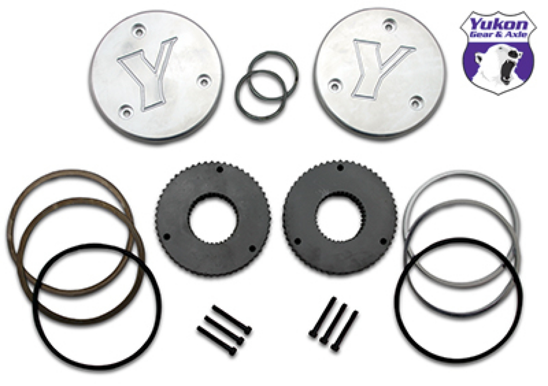 Picture of Yukon Gear Hardcore Drive Flange Kit For Dana 44 - 19 Spline Outer Stubs- Yukon Engraved Caps