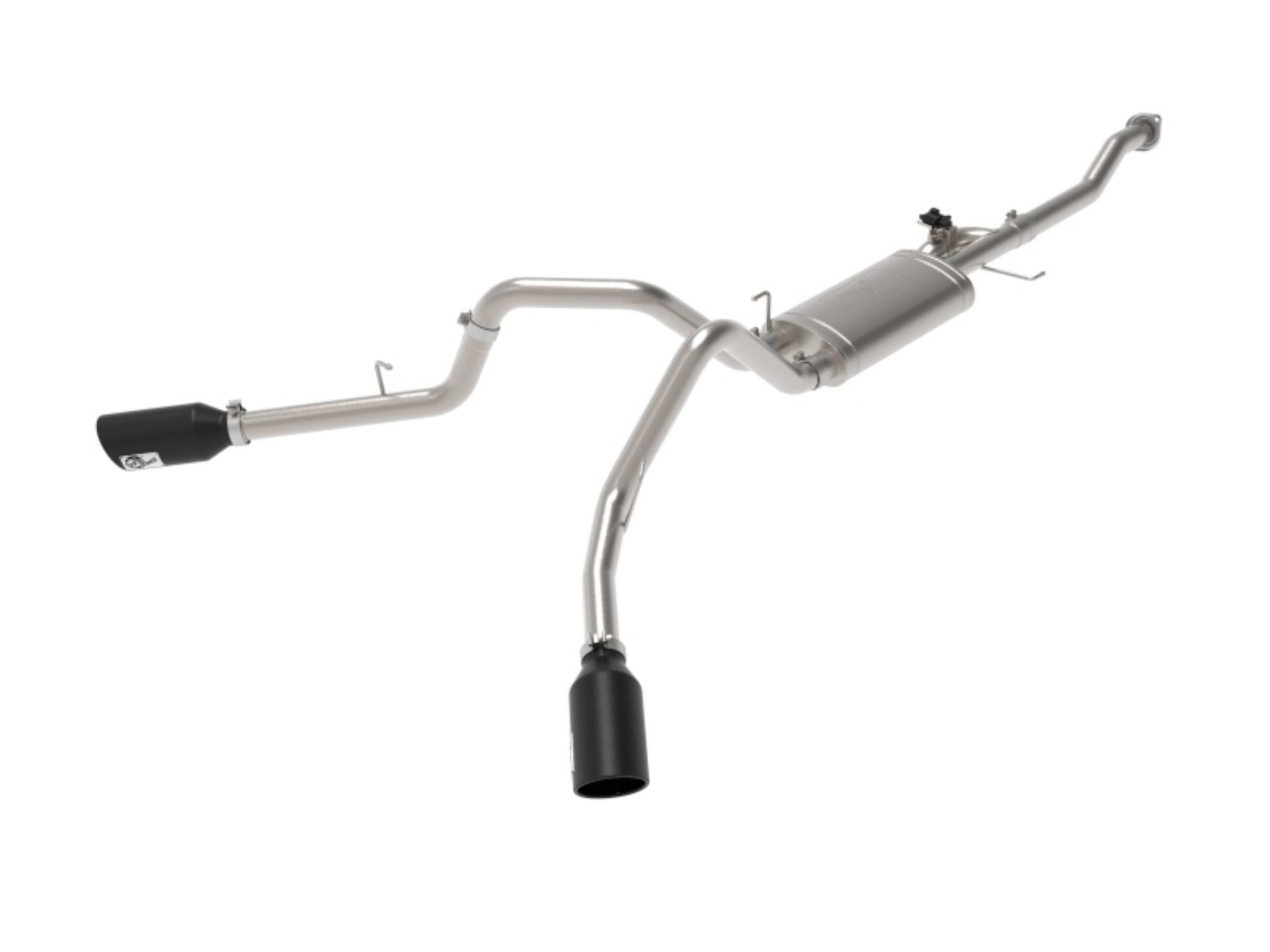 Picture of aFe Gemini XV 3in 304 SS Cat-Back Exhaust 15-20 Ford F-150 V6 2-7L-3-5 w- Black Tips