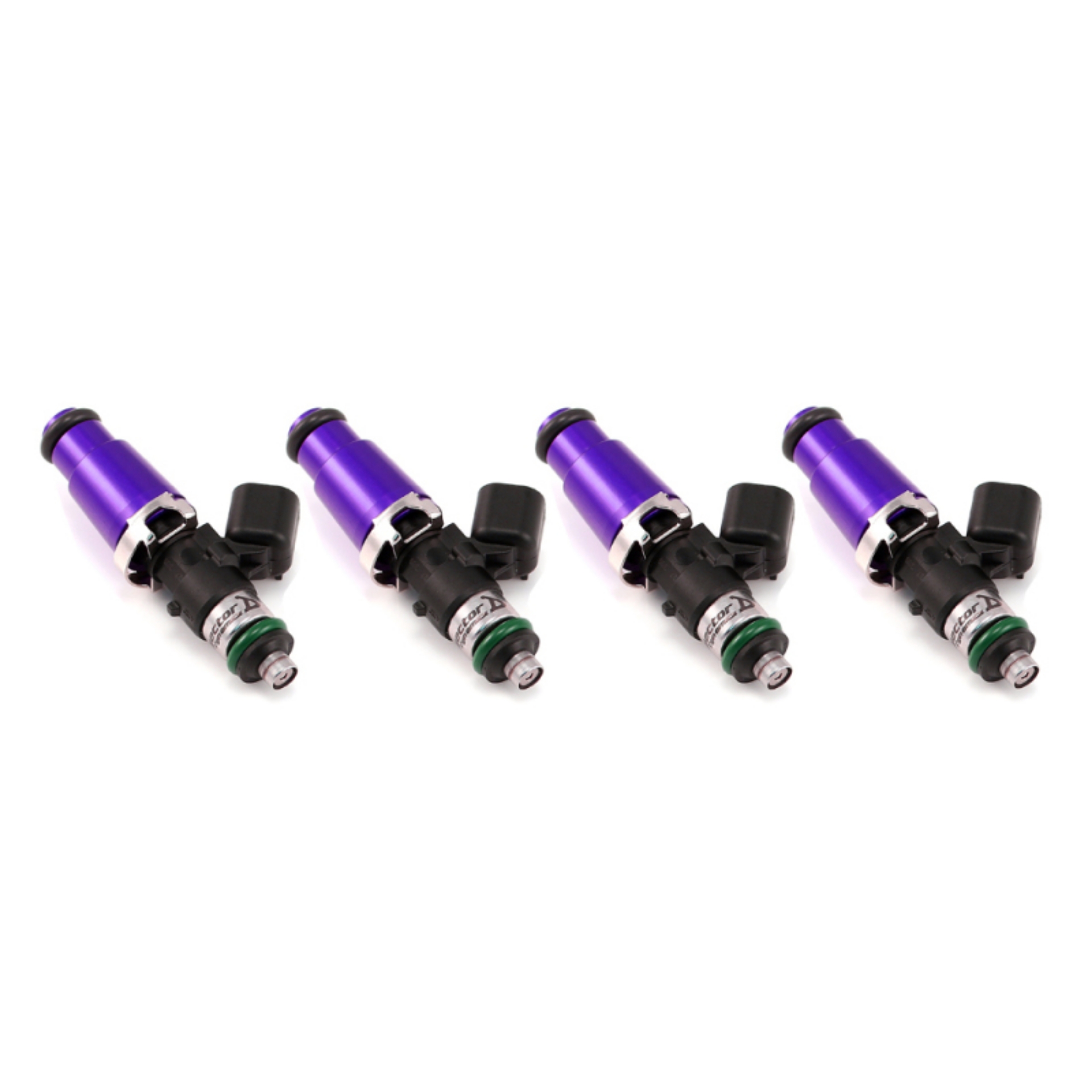 Picture of Injector Dynamics 1700cc Injectors - 60mm Length - 14mm Purple Top - 14mm Lower O-Ring Set of 4