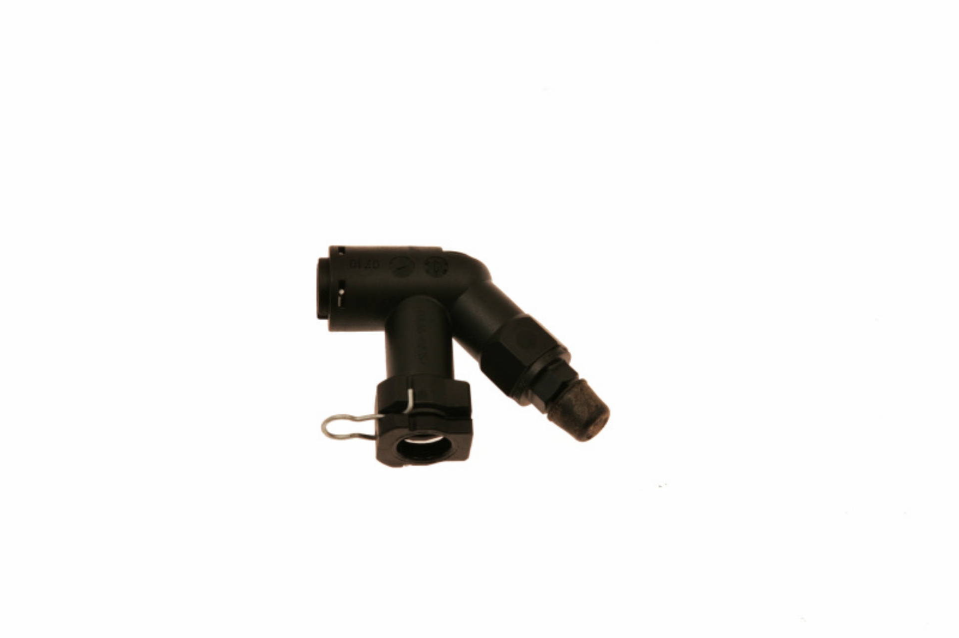 Picture of McLeod Fitting Elbow Connector W-Bleed Screw For Wire Clip Male Plug In Fittings