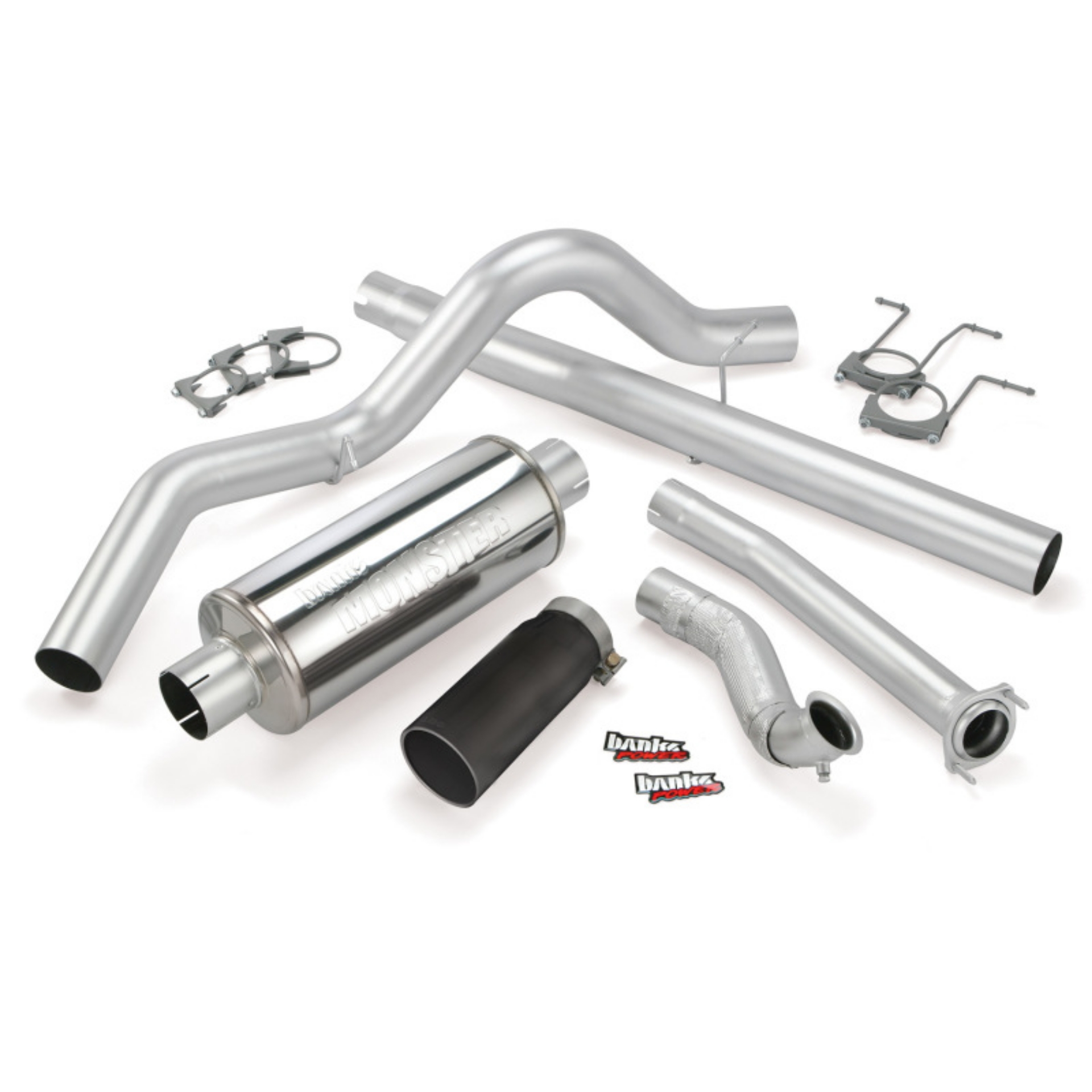 Picture of Banks Power 94-97 Ford 7-3L ECSB Monster Exhaust System - SS Single Exhaust w- Black Tip