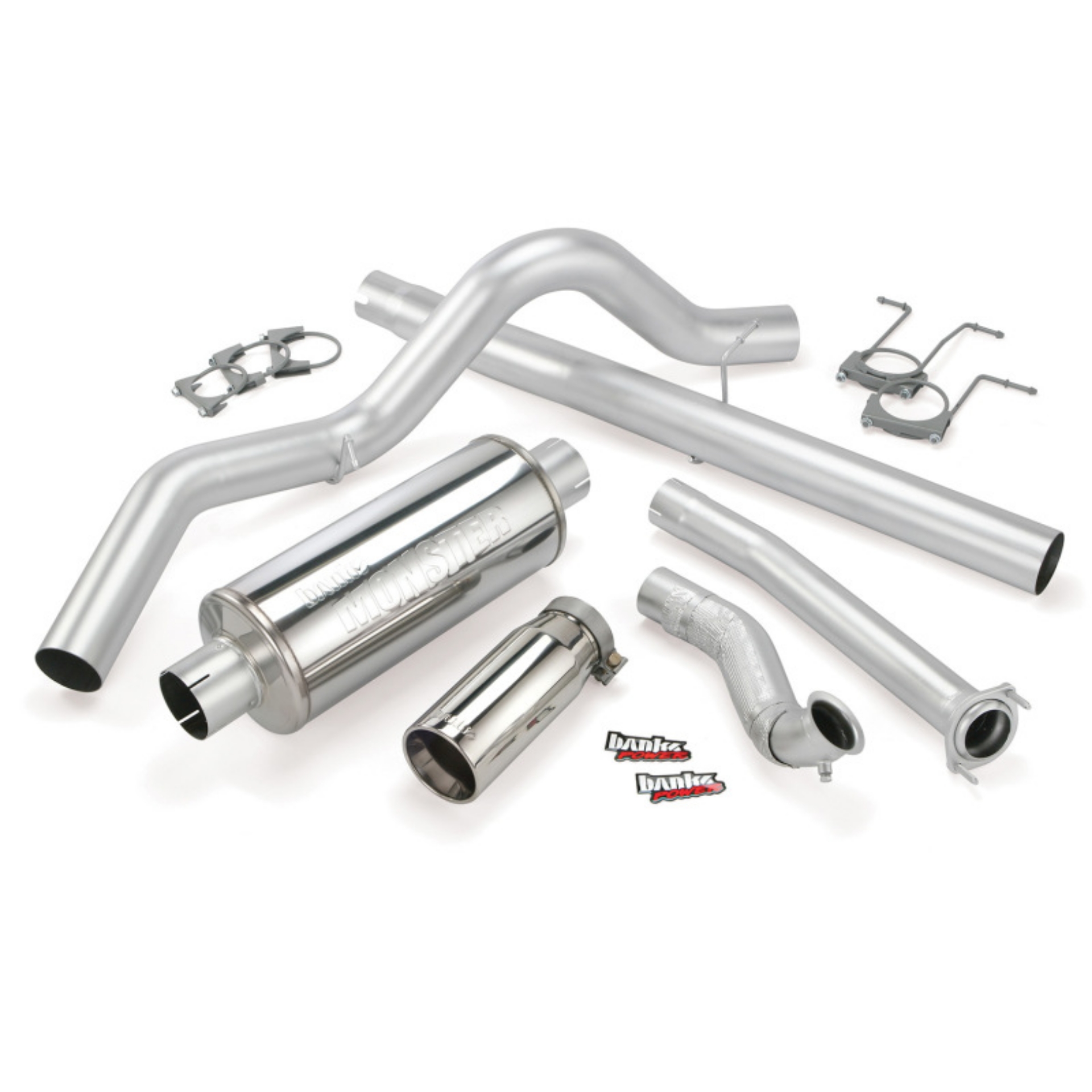 Picture of Banks Power 94-97 Ford 7-3L CCLB Monster Exhaust System - SS Single Exhaust w- Chrome Tip