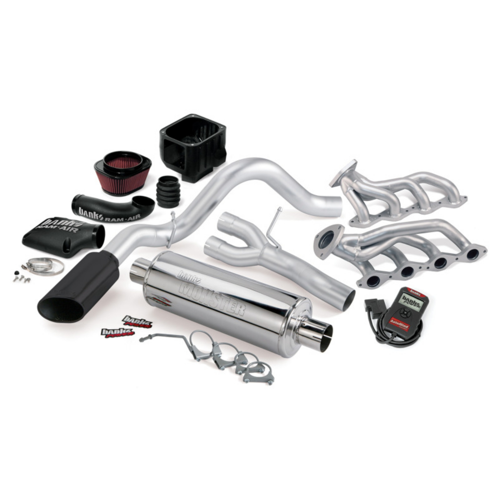 Picture of Banks Power 10 Chevy 5-3L CCSB FFV PowerPack System - SS Single Side-Exit Exhaust w- Black Tip