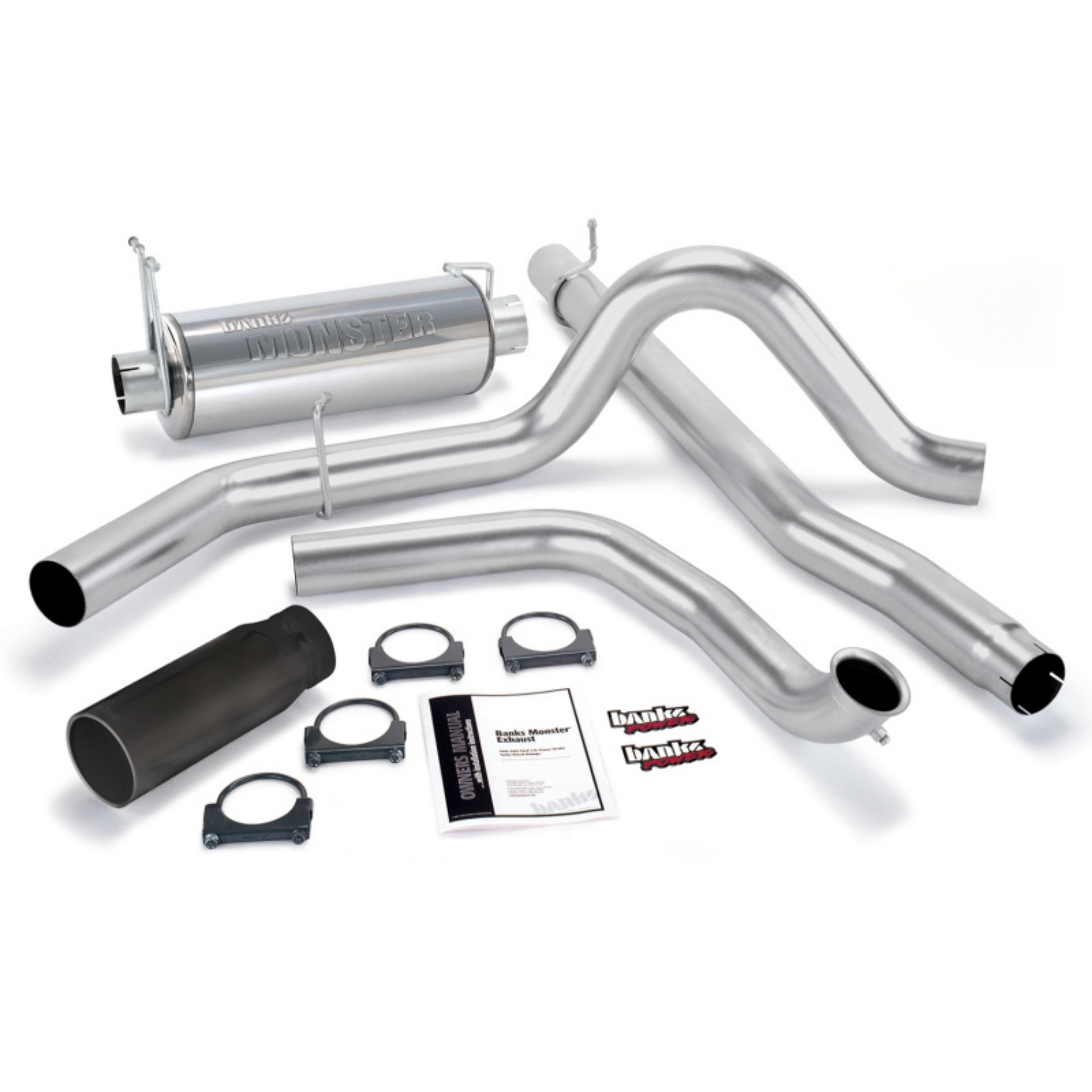 Picture of Banks Power 00-03 Ford 7-3L - Excursion Monster Exhaust System - SS Single Exhaust w- Black Tip
