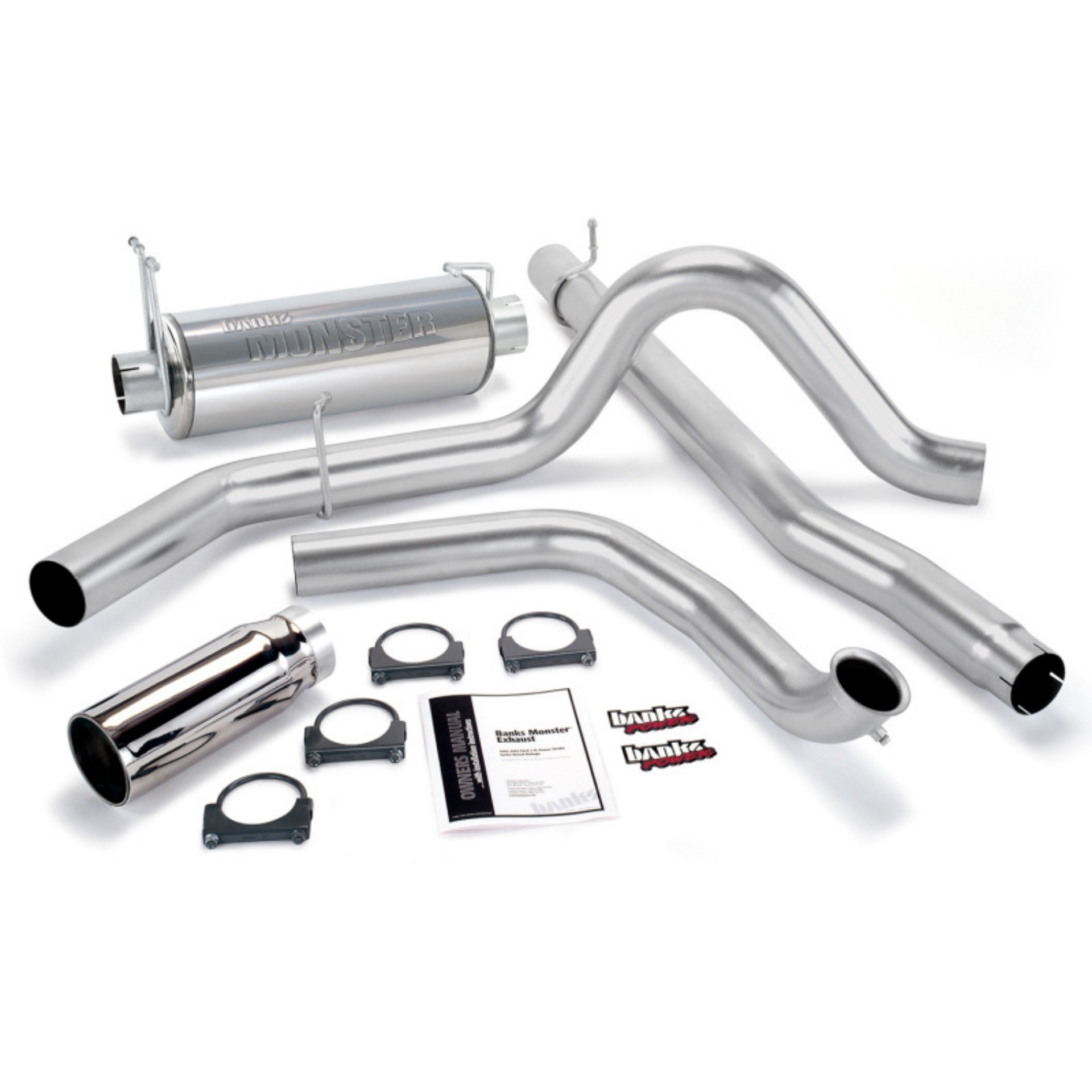 Picture of Banks Power 99-03 Ford 7-3L Monster Exhaust System - SS Single Exhaust w- Chrome Tip