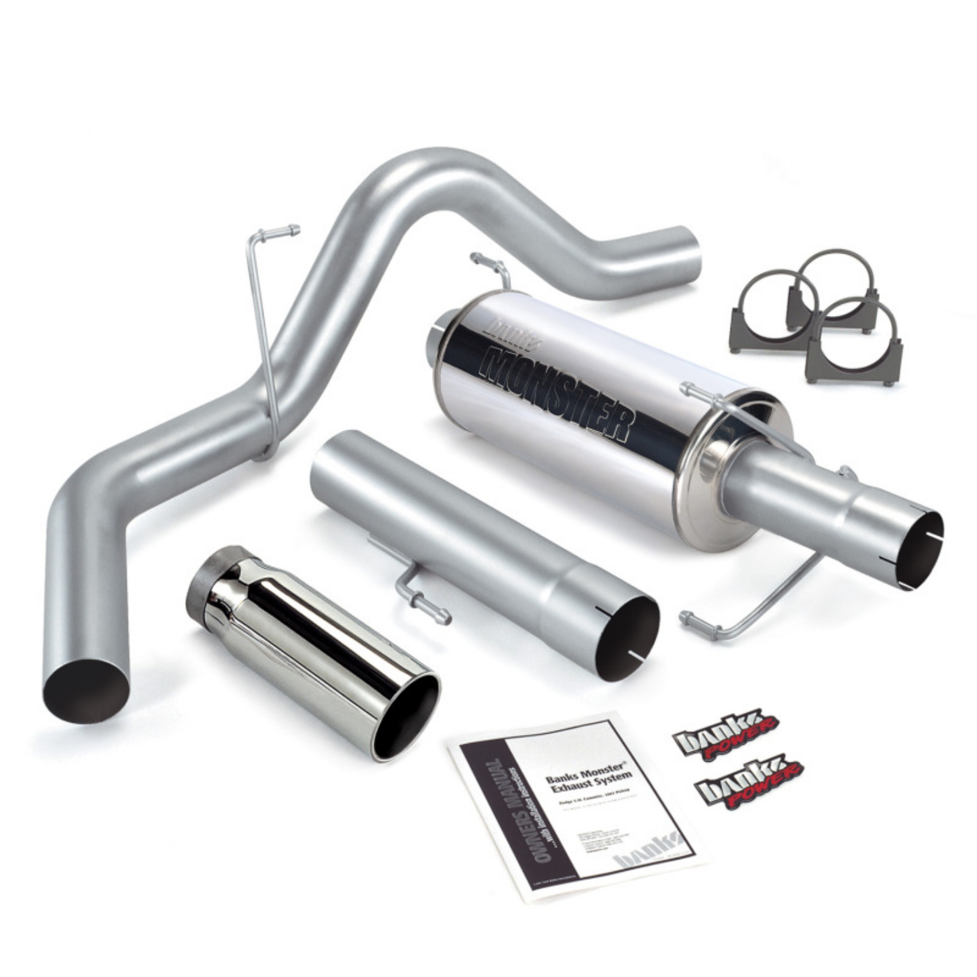 Picture of Banks Power 04-07 Dodge 5-9L 325Hp CCLB Monster Exhaust System - SS Single Exhaust w- Chrome Tip