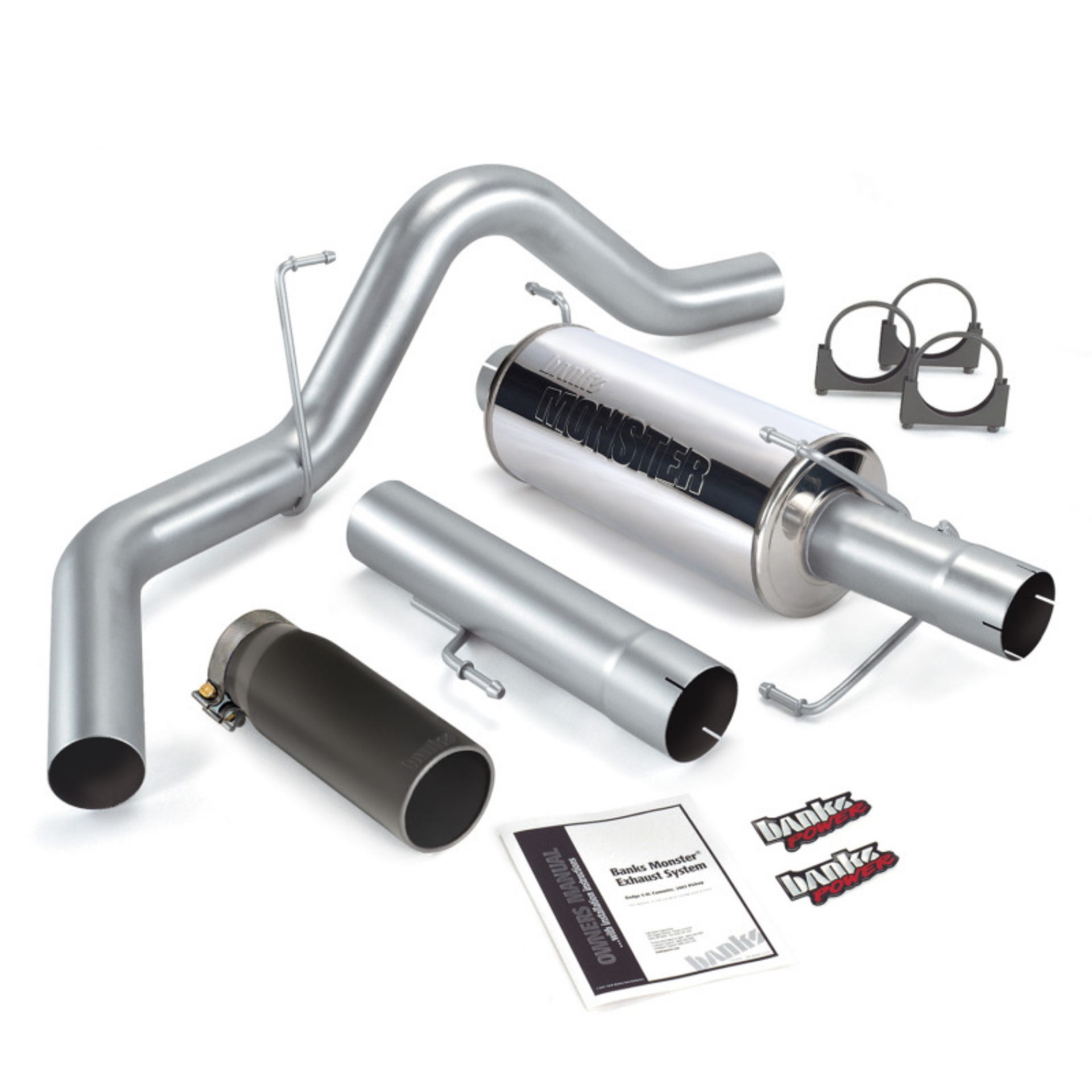 Picture of Banks Power 04-07 Dodge 5-9L 325Hp CCLB Monster Exhaust System - SS Single Exhaust w- Black Tip