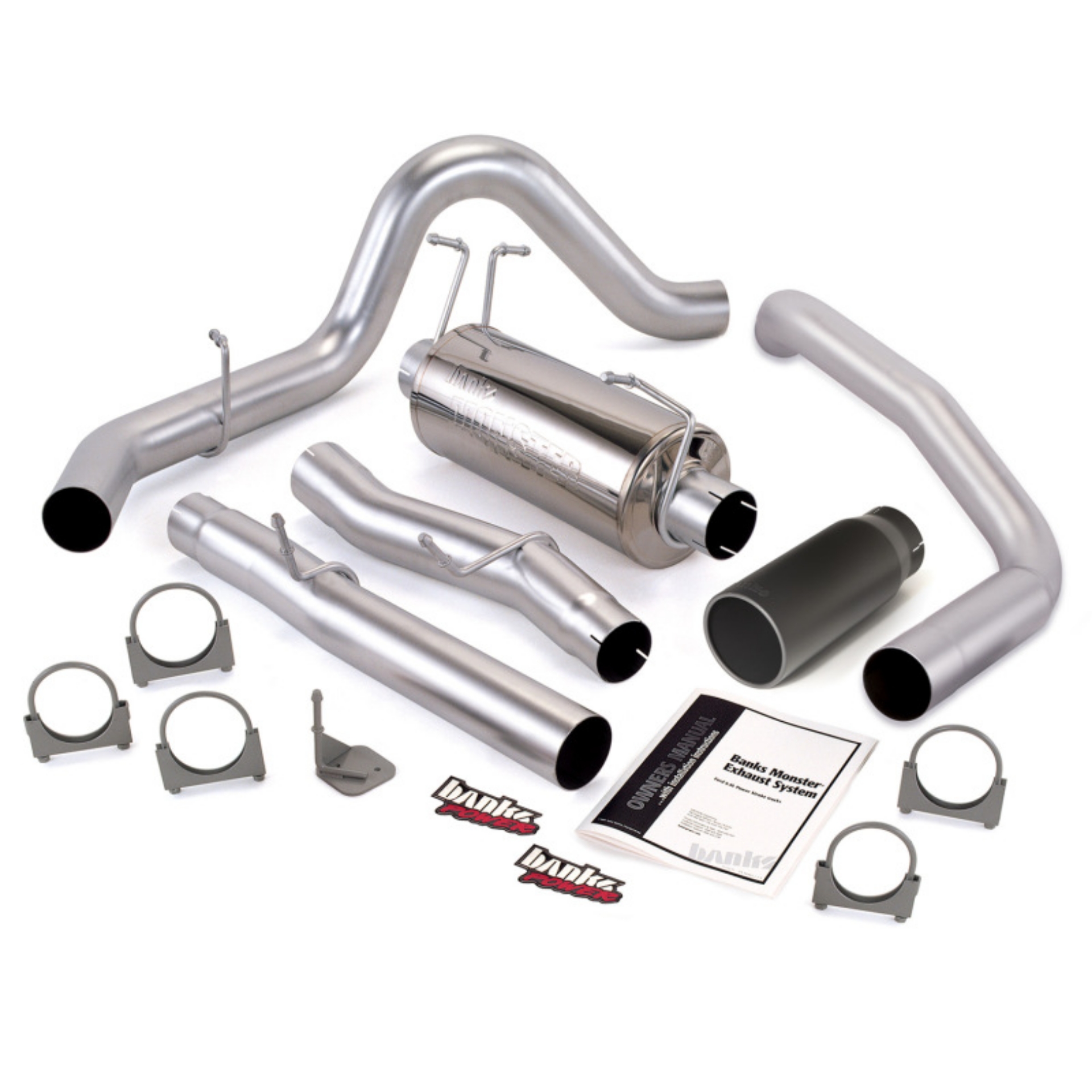 Picture of Banks Power 03-07 Ford 6-0L ECLB Monster Exhaust System - SS Single Exhaust w- Black Tip