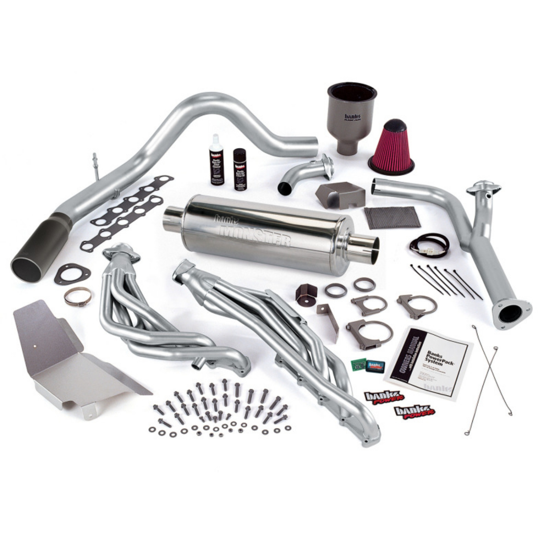 Picture of Banks Power 99-04 Ford 6-8L Truck EGR-Early Cat PowerPack System - SS Single Exhaust w- Black Tip