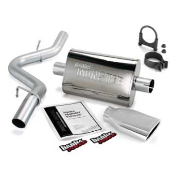 Picture of Banks Power 97-99 Jeep 2-5-4-0L Wrangler Slip Fit Cat Monster Exh Sys - SS Single Exh w- Chrome Tip